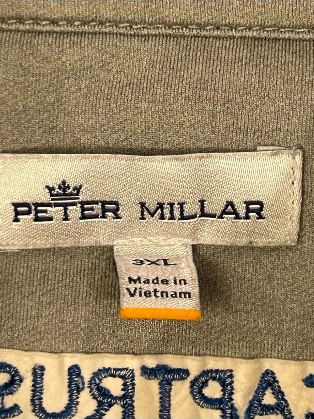 Peter Millar Quarter Zip Pullover Light Blue 3XL Stretch Captrust Logo Men’s